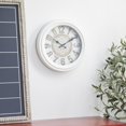 thumbnail image 2 of DecMode 14" White Metal Floral Fluted Frame Wall Clock, 2 of 8