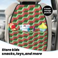 thumbnail image 5 of Fuzoiu Geometric Watermelon Print 2 Pack Kick Mat Back Seat Protector With 3 Storage Pockets, Universal Car Seat Back Organizer For Kids Pets, Waterproof Backseat Protector For Most Car, 5 of 8