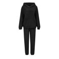 thumbnail image 6 of Pants Suits for Women Dressy Womens 2 Piece Outfits Hoodie Sweatsuit Sets Slim Sweatshirt Baggy Fall Fashion Sweatpants With Pockets Wool Long Sleeve Warm Pajamas Set Glitter Pant Suit for Wo Black XL, 6 of 8