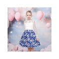 thumbnail image 2 of Sunny Fashion Girls Dress Blue Floral Lace Pearl Princess Long Sleeve Elegant Pageant 8 Years, 2 of 8