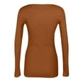 thumbnail image 4 of Resicozy Womens Long Sleeve Tops Fall Spring Scoop Neck Ribbed Knit Shirts Slim Fitted Casual Basic Solid Tee T Shirt 2026 Saffron L, 4 of 4