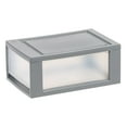 thumbnail image 2 of IRIS 5 L Small Stackable Storage Drawers Gray/Clear, 5 Pack, 2 of 14