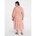thumbnail image 4 of Terra & Sky Women's Plus Size Cinch Waist Midi Dress, Sizes 0X-5X, 4 of 4