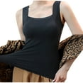thumbnail image 5 of GA WEIHUA Womens Camisoles Tops with Built in Padded Bra Scoop Neck Seamless Tank Top Fitted Sleeveless Undershirts(Black,M), 5 of 8