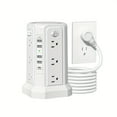 thumbnail image 3 of Tower Power Strip: 12 AC Outlets, 4 USB-A, 20W USB-C PD. Desk-Mount, Anti-Slip Base. Efficient Charging for Home & Office, 3 of 7