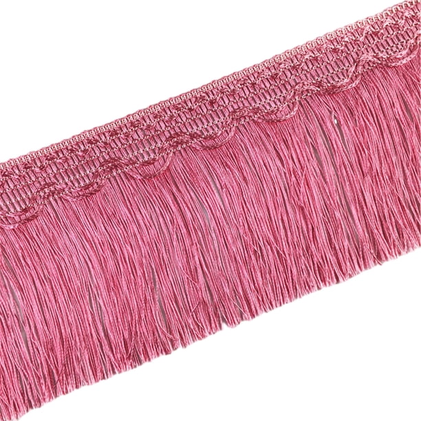 Naiovety Recorte de flecos de borla duradero y de moda para proyectos de bricolaje Recorte de flecos de borla para coser Tratamientos de ventanas Rosa llamativo veintitrés
