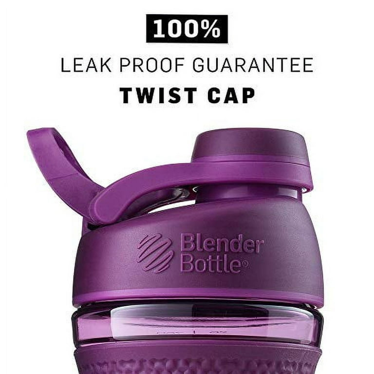 BlenderBottle SportMixer 20oz Tritan Purple Plum Shaker Cup with Twist Cap  and Textured Grip 