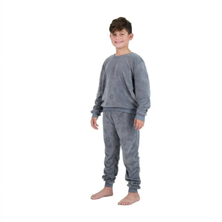 Sleep On It Toddler Boys 2 Piece Velour Pajama Sets Stars Gray Pajama Sets for Toddler Boys Size 3T