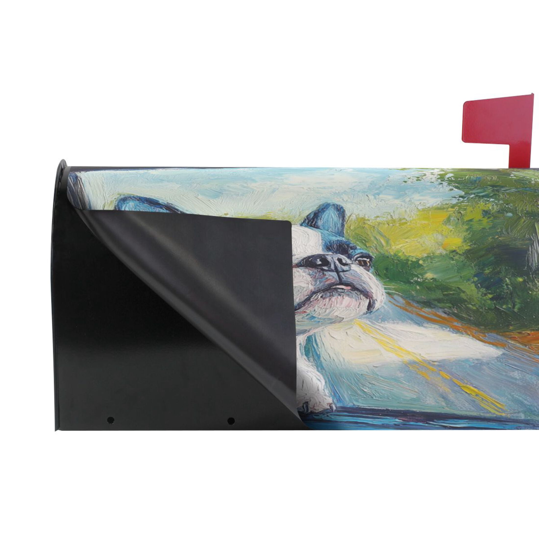 WOBOGO Lovely Boston Terrier Mailbox Cover Magnetic for Garden Yard Home Decor Standard Size 25.4×20.78in