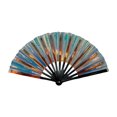 thumbnail image 1 of Abanico de baile plegable, elegante adorno, compacto, accesorios para fotos. Azul colorido, 1 of 9