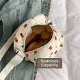 thumbnail image 5 of Cute Purses for Women Strawberry Bag Corduroy Tote Bag for Women Messenger Bag Cute Crossbody Bags Handbags, 5 of 7
