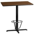 thumbnail image 2 of BizChair 24'' x 42'' Rectangular Walnut Laminate Table Top with 23.5'' x 29.5'' Bar Height Table Base and Foot Ring, 2 of 2