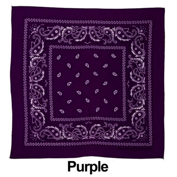 Purple Paisley Print Designs Cotton Bandana (22 inches x 22 inches)