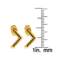 thumbnail image 4 of ELYA Jewelry Women's Cubic Zirconia Chevron Shaped Gold Plated Steel Stud Earrings, 4 of 4