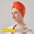thumbnail image 3 of Luxury Shower Cap for Women Reusable Waterproof, Velvet Dry Hair Hat,Women's Shampoo And Shower Cap, Coral Velvet Double Layer Dry Hair Cap, 3 of 4
