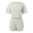 thumbnail image 4 of 2025 Ensemble de Shorts pour Femmes Pyjama à Rayures pour Femmes Ample Ensemble pour Femmes Ensemble 2 Pcs Ensemble à Manches Courtes avec Shorts Ensemble de Shorts de Maternité Tenue d'Extérieur à la Mode Maison Plage Couvre-Maillots pour Femmes Tenue Mignonne pour, 4 of 9