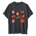 thumbnail image 6 of LEBONYARD Crew Neck Tops for Women,Women's Fashion Summer Round Neck Drop Sleeves Leisure Short Sleeve Fruit Printing Tops Dark Gray S, 6 of 7