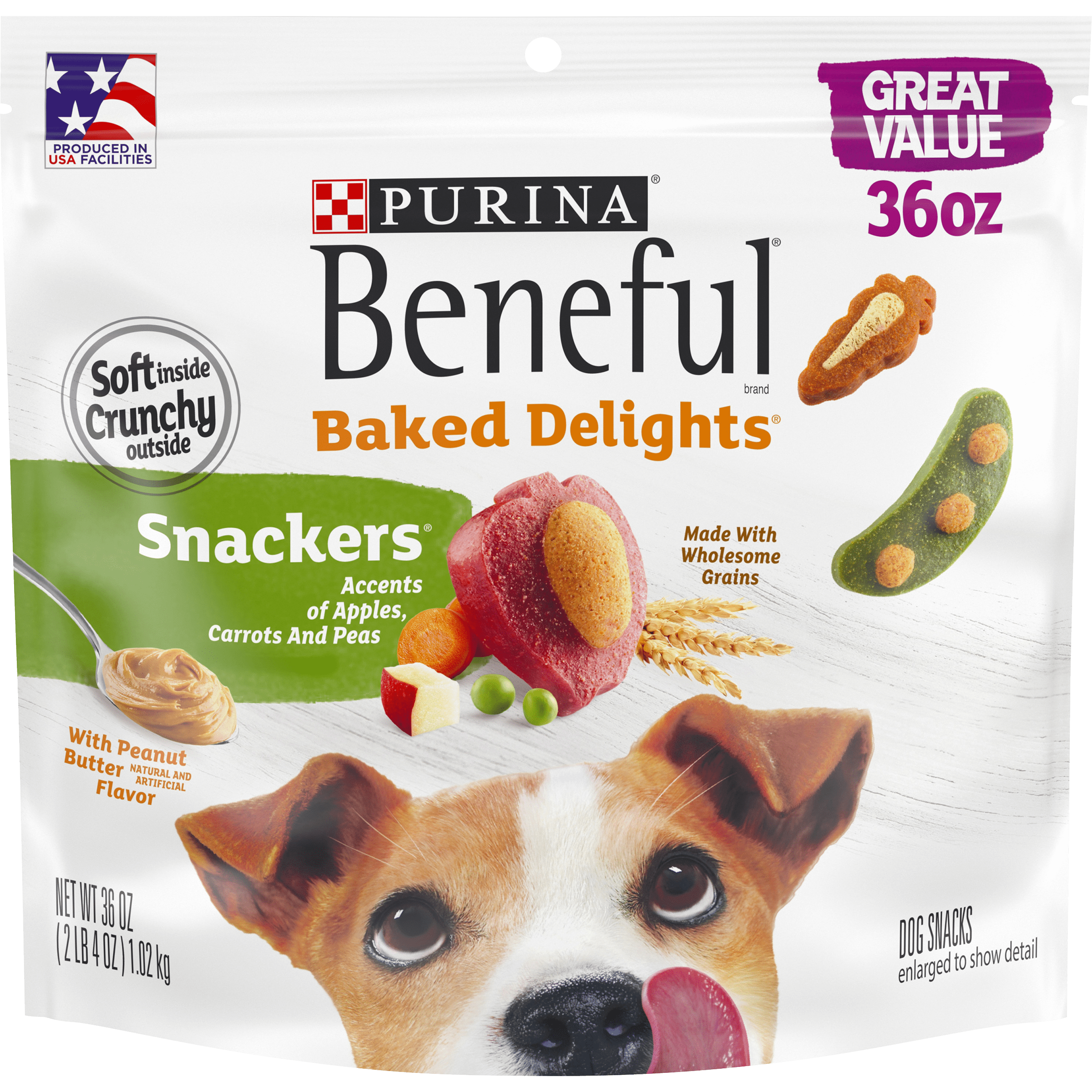 Purina Beneful Dog Training Treats, Baked Delights Snackers, 36 oz