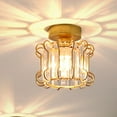 thumbnail image 3 of Lámpara de techo de cristal americana, iluminación decorativa moderna y lujosa de hierro. Oro, 3 of 9