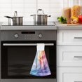 thumbnail image 5 of Haosy 2 Pack Kitchen Wash Cloths with Hanging Loops Absorbent Absorbent Quick Drying Hand Towels, Dreamlike Colorful Light Shadow, 5 of 7