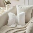 thumbnail image 3 of Bow Pillow Throw Pillows Soft Furry Pillows Butterfly Shaped Decorative Pillows Cute Bowknot Plush Pillow Stuffed Plush Pillows for Bed Couch Sofa Home Decor,White 14.9 * 12.6inch,Topboutique, 3 of 5