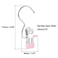 thumbnail image 2 of Unique Bargains 114mm Laundry Clips with Hook Metal Boot Hangers Chrome Plated Pink 6 Pack, 2 of 6