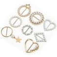 thumbnail image 3 of Buckle8Pcs Pearls Scarf Buckle Clothes Corner Knotted Button Shirt Clips Remarkable Clarity, 3 of 8
