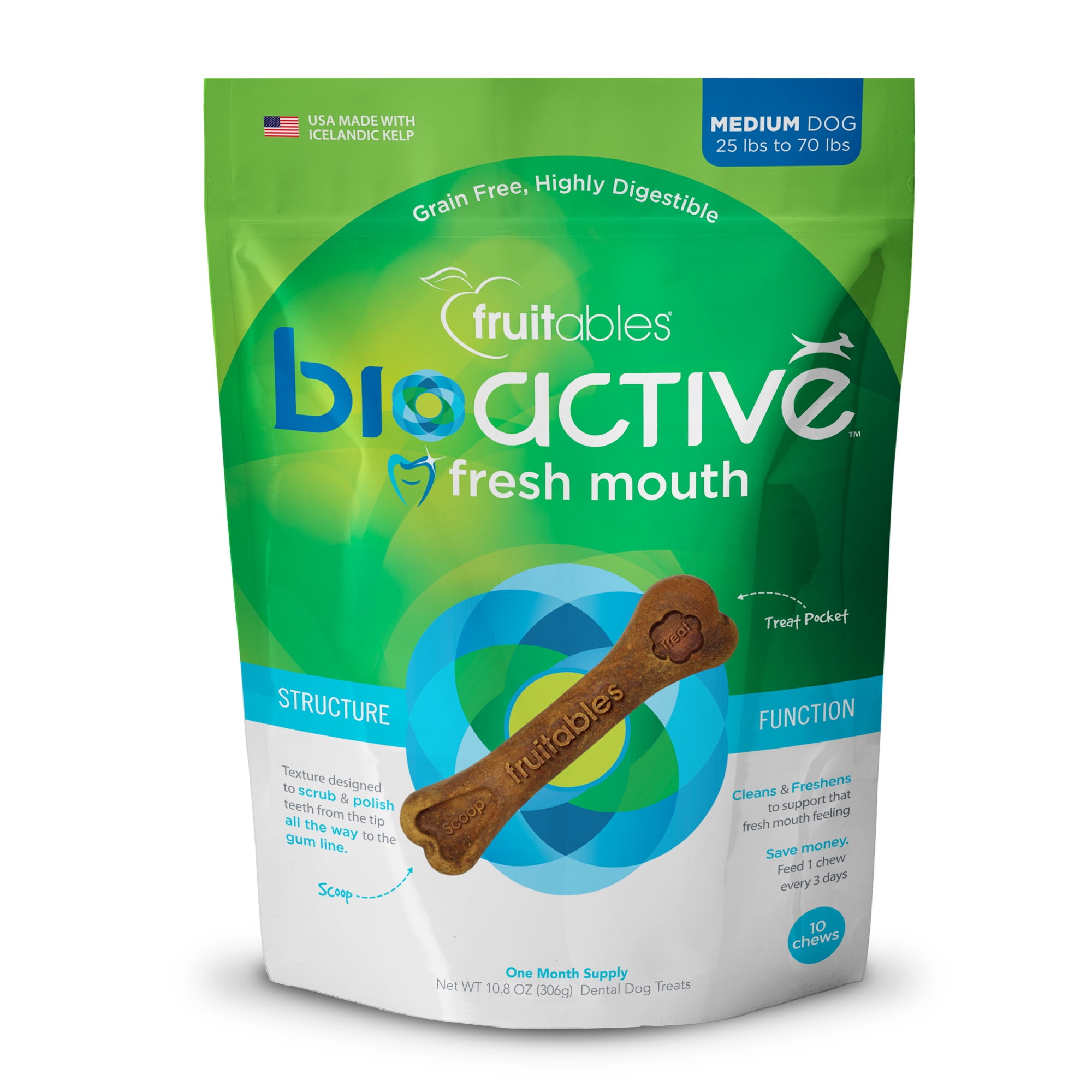 Fruitables Bioactive Dental Chews Gluten and Grainfree Dental Treat