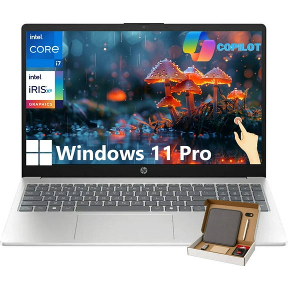 HP 15.6" FHD Touchscreen Business Laptop, Intel Core i7-1355U, 64GB RAM, 2TB SSD, Intel Iris Xe GPU, Lightweight & Portable, Wi-Fi 6, HD Camera, Copilot AI, Windows 11 Pro