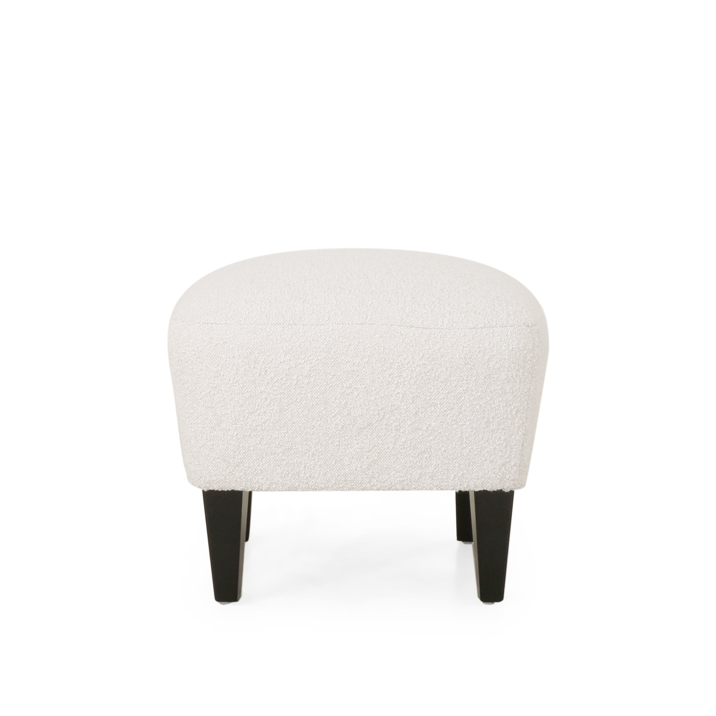 Noble House Willey Boucle Upholstered Club Chair and Ottoman Set, Almond and Matte Black