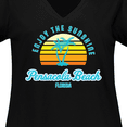 thumbnail image 4 of Inktastic Summer Enjoy the Sunshine Pensacola Beach Florida in Blue Women's Plus Size V-Neck T-Shirt, 4 of 5