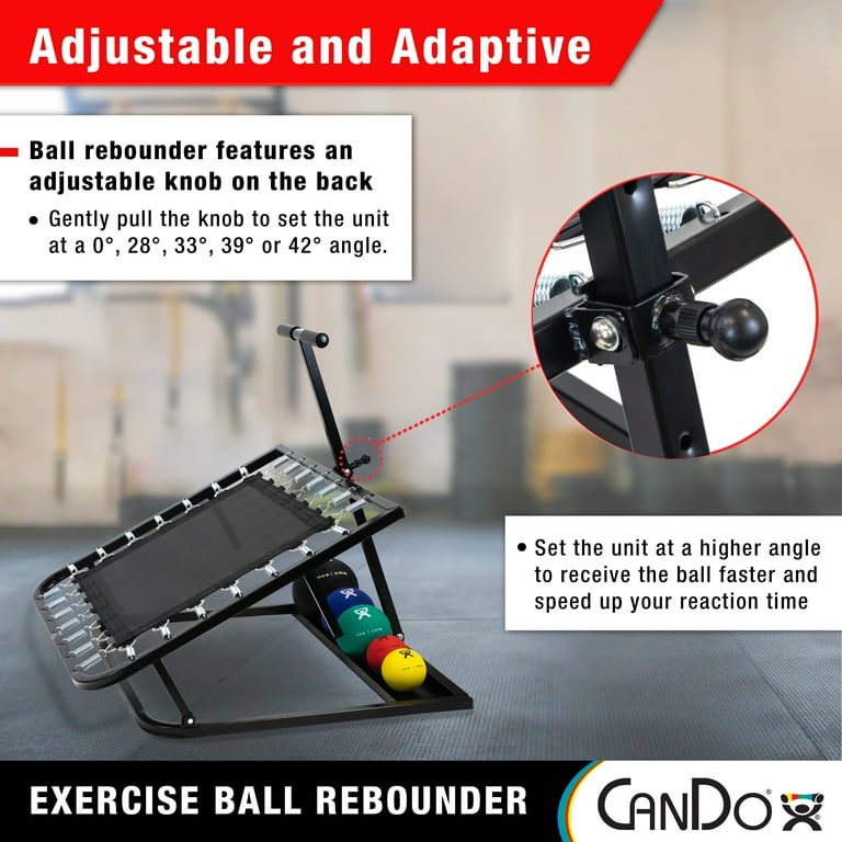 Rectangular rebounder package w vertical ball rack and 5 ball set 1ea 2 4 7 11 15 lbs
