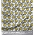 thumbnail image 1 of Soimoi Modal Satin Fabric Leaves & Floral Block Print Sewing Fabric Yard 42 Inch Wide, 1 of 3