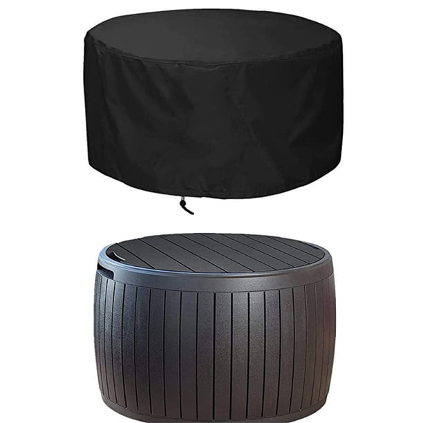 Cubierta de 70.9 * 35.4 pulgadas para hoguera redonda, impermeable, a prueba de viento, a prueba de polvo, resistente a los rayos UV, cubierta resistente para mesa de hoguera de patio al air