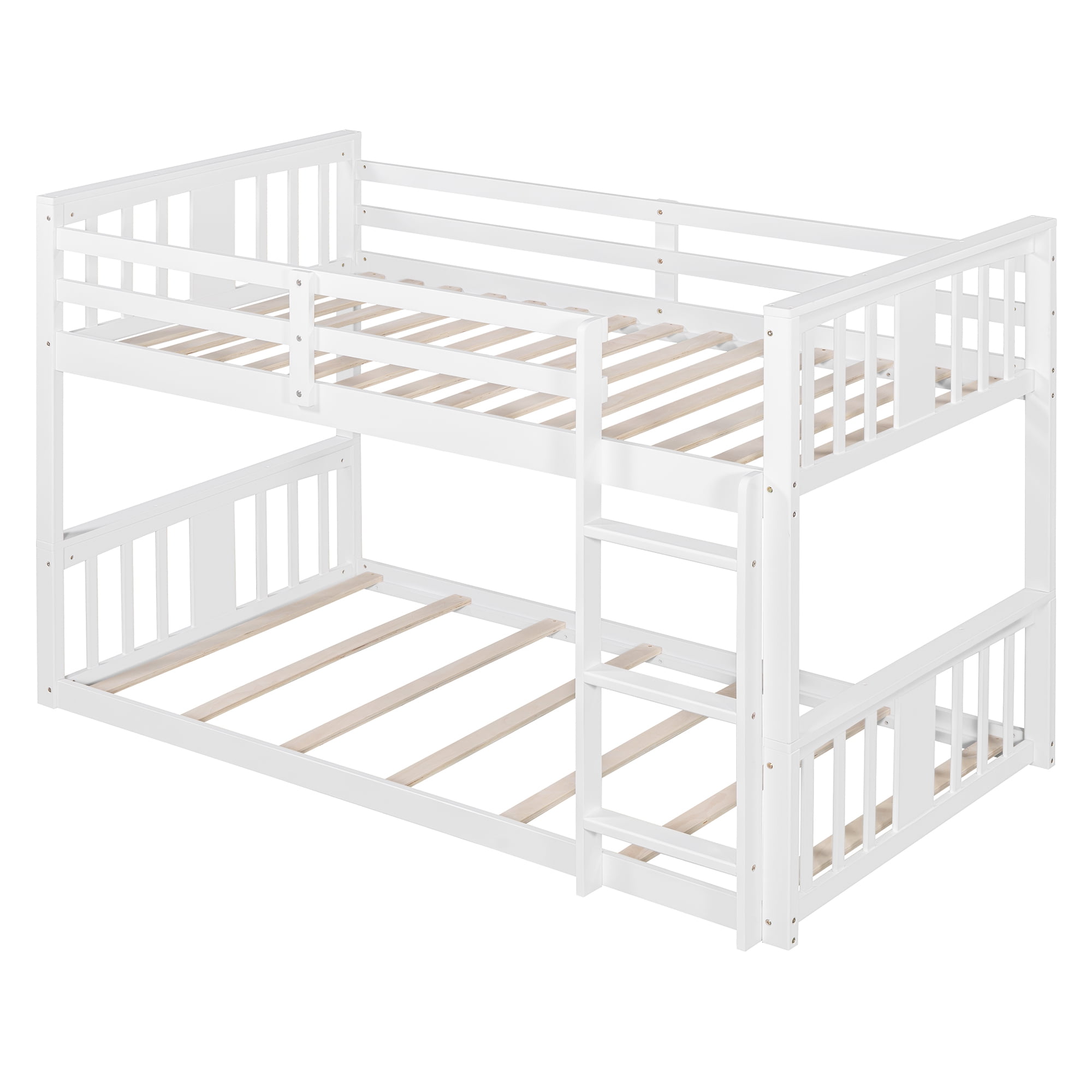 Aukfa Heavy Duty Twin over Twin Bunk Bed, Convertible Into Two Beds for Kids Teens, White