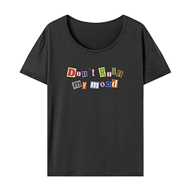 Camiseta para mujer, ropa deportiva sencilla de verano, camiseta de manga corta para desplazamientos en la calle Gris