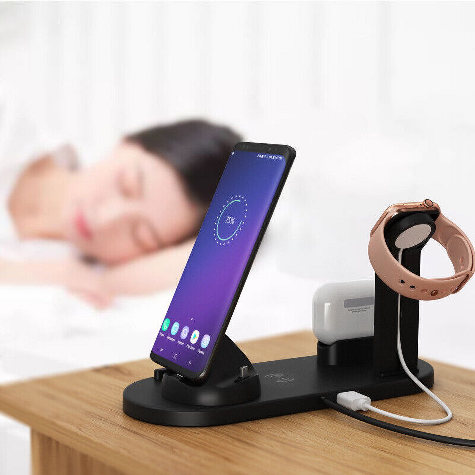 Wireless Charger Stand, 4 in 1 Wireless Charging Station for All Apple Watch Series, AirPods Pro 3/2/1, iPhone 14/14 Plus/13/12/11 Pro/Pro Max/X/XS Max,Samsung Phone