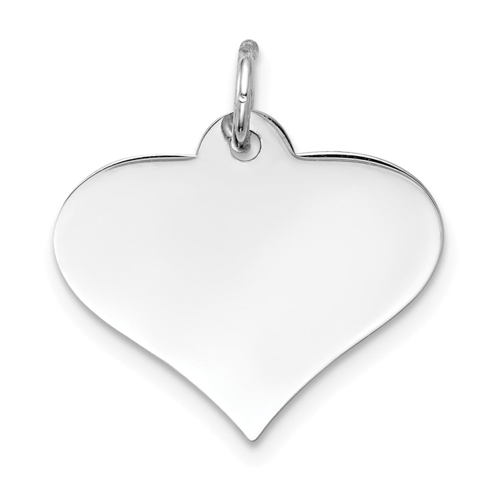 14k Rose Gold Plain .013 Gauge Engraveable Heart Disc Charm Pendant 