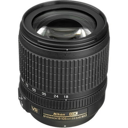 Nikon AF-S DX Nikkor 18-105mm f/3.5-5.6 G ED VR Autofocus Lens for APS-C Sensor DSLR, Black {67}