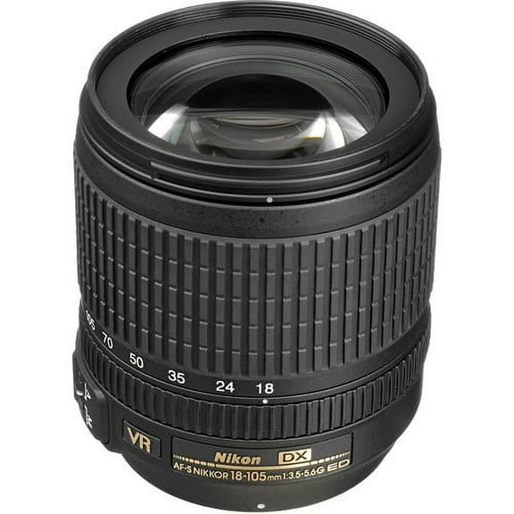 Nikon AF-S DX Nikkor 18-105mm f/3.5-5.6 G ED VR Autofocus Lens for APS-C Sensor DSLR, Black {67}