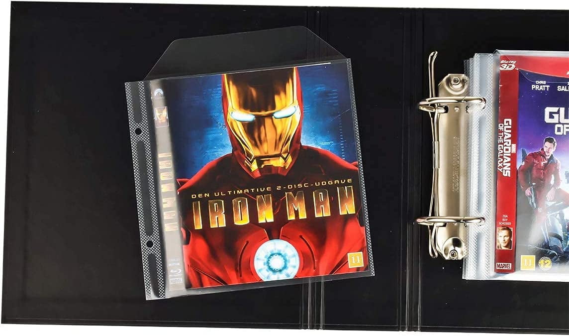 Djois® Blu-ray Storage Bundle Pack with 50 Protective Sleeves and 2 Black Binders (10265)