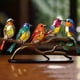 thumbnail image 1 of Acrílico pájaros en rama estatua arte artesanía rama de árbol pájaros esculturas decoración del hogar, 1 of 8