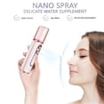 thumbnail image 2 of Nano Facial Mister portátil, vaporizadores para el cuidado facial con 2 boquillas pulverizadoras, recargable por USB, tanque de agua visual, rosa, 2 of 5