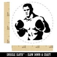 thumbnail image 2 of Boxer Man with Boxing Gloves Pugilist Self-Inking Rubber Stamp Ink Stamper - Lime Green Ink - Small 3/4 Inch, 2 of 7
