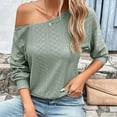 thumbnail image 5 of Samickarr Pullover Sweaters For Women Fall Sweatshirt Tunic Tops For Women To Wear With Leggings Women's Casual Color Skew Collar Blouses Long Sleeve Long Sleeve Skew Collar Blouses, 5 of 8