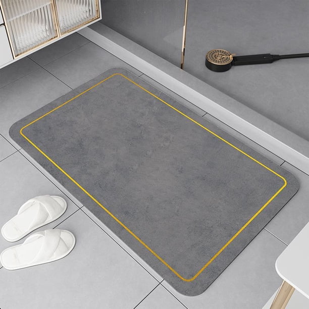 Decoración de interiores. Alfombra de baño de diatomeas, superabsorbente, de secado rápido, con reverso de goma antideslizante, lavable, ideal para ducha frente a la bañera (40,6 x 61 cm).