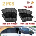thumbnail image 2 of Riwesomey 1 par de parasoles para coche, ventana delantera/trasera, diseño de malla de red, parasol negro para coche, cortina en Stock Automoción decorativa y accesorios Negro 80*50mm Riwesomey CZ13138-01B, 2 of 6