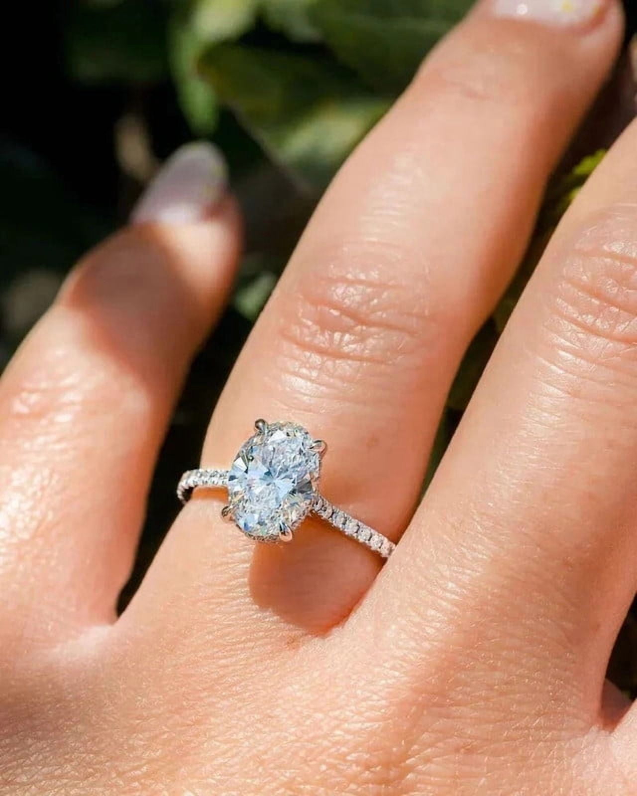 solitaire jewels 2.75CT Oval Moissanite Hidden Halo Engagement Ring For Women, 14K Yellow Gold