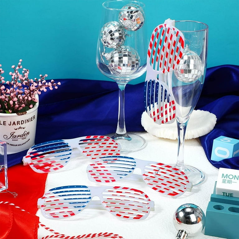 Fun Express Patriotic Red and Blue Margarita Glasses for Fourth of July  (set of 12)