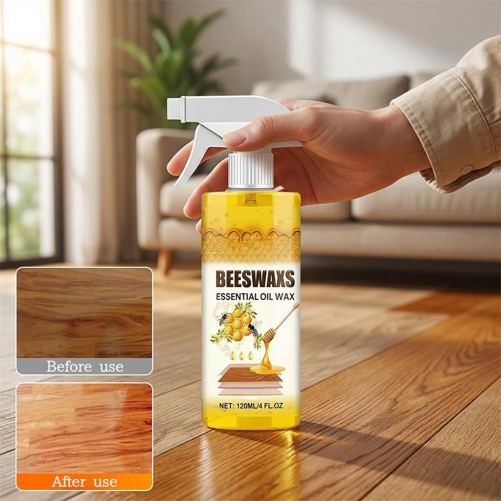 Natural Micro-Molecularized Beeswax Spray,Beeswax Essential Oil Wax,2026 NaturalBeeswax Repairing and Care Spray,Multi-Purpose Furniture Beeswa-x Wood Polish,for Living Rooms,Wood Furniture Floors